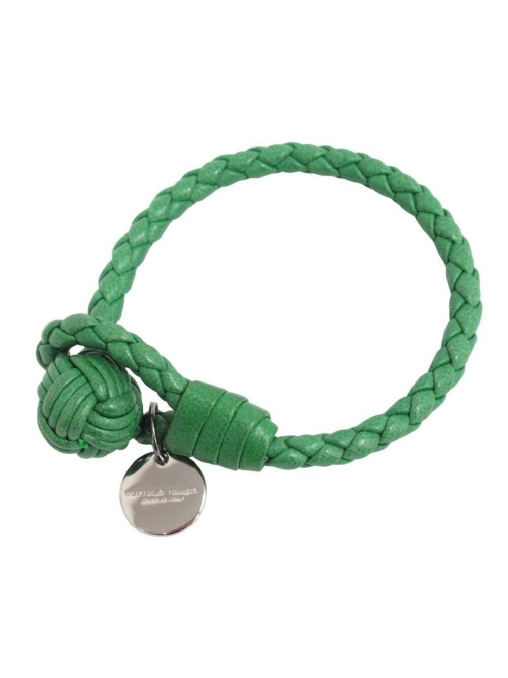 Bottega Veneta Intrecciato Leather Bracelet Green